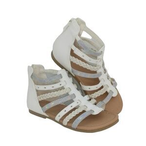 Wonder Nation Toddler Girls Pre-owned White Braided Gladiator Sandals - sz. 9T